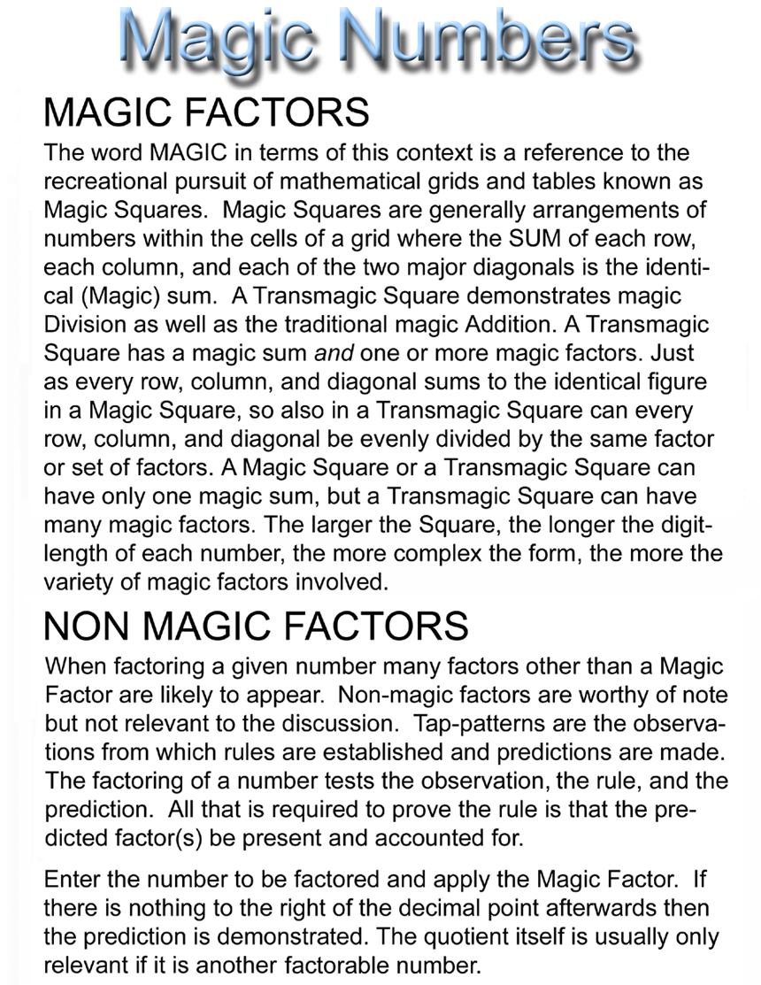 Magic Numbers